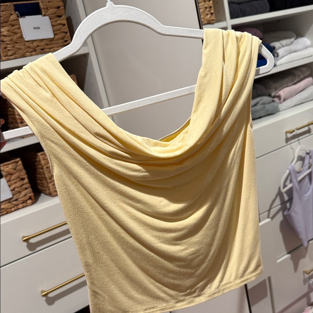 Garage Yellow Draped Tank Top